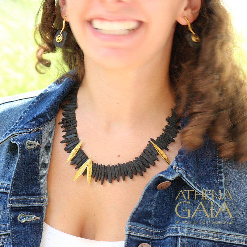 Lava Flow Earrings - Gold Plated Sterling Silver Earrings