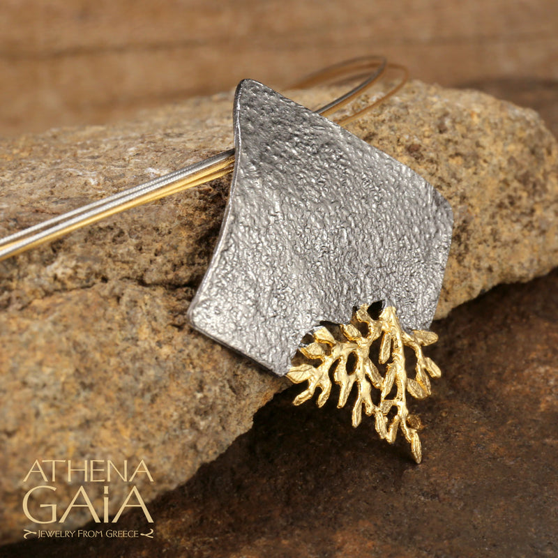 Olive Origin Pendant Necklace - Gold Plated Sterling Silver Necklace