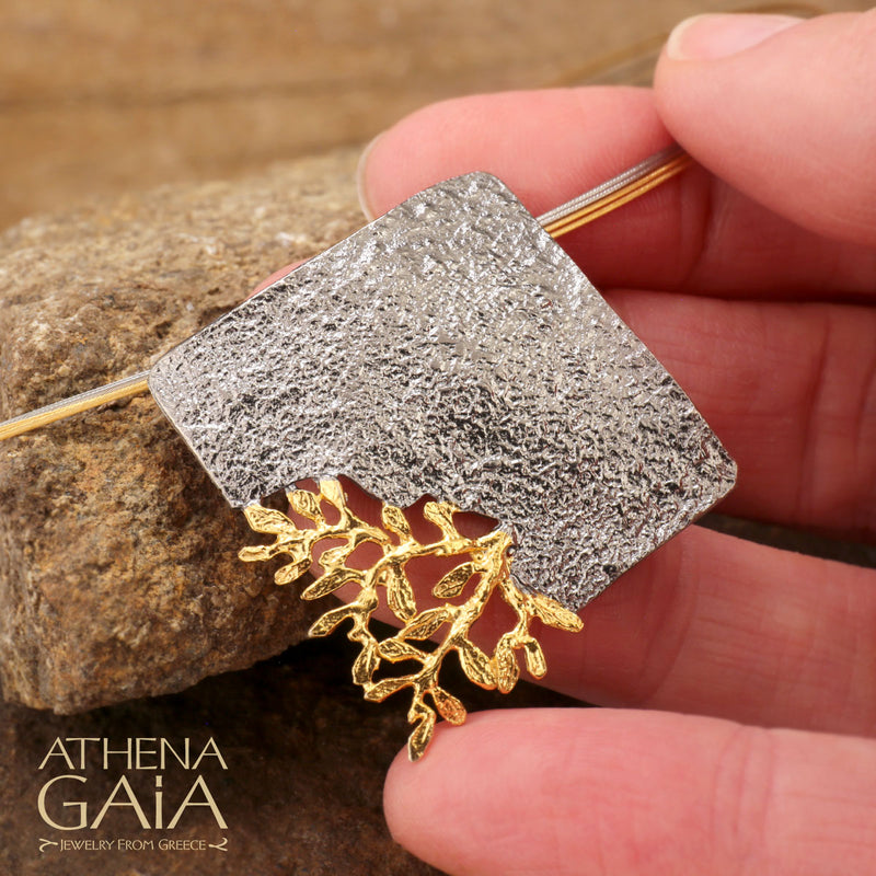 Olive Origin Pendant Necklace - Gold Plated Sterling Silver Necklace