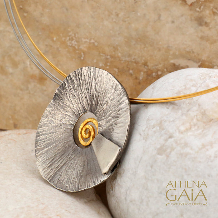 Spiral Gravity Pendant and Necklace