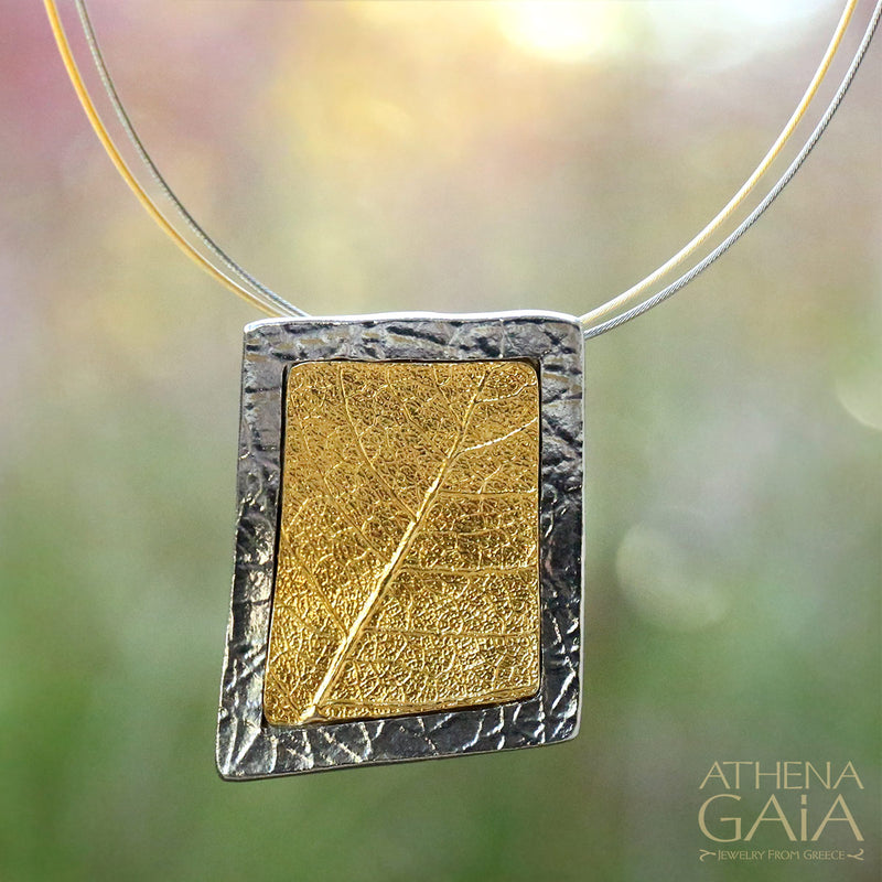 Empathic Square Necklace (Large) - Gold Plated Sterling Silver Necklace