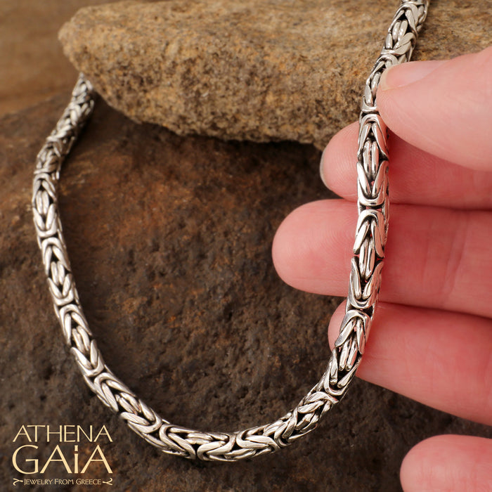 Solid 925 Sterling Silver Mens Byzantine Link Chain Iced 14mm Thick Flooded  Out