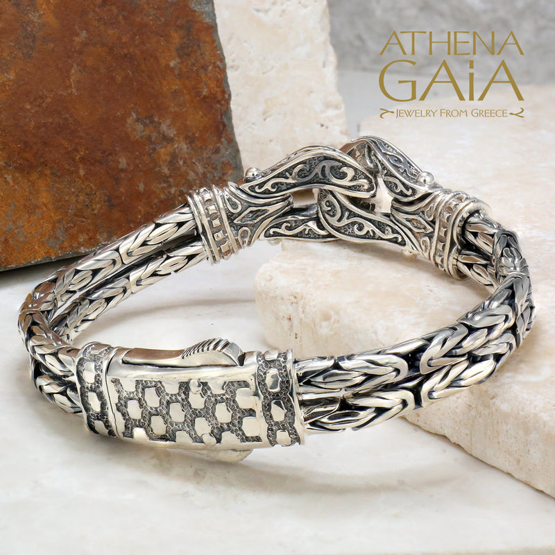 Heracles Knot Byzantine Chain Bracelet - Sterling Silver Bracelet