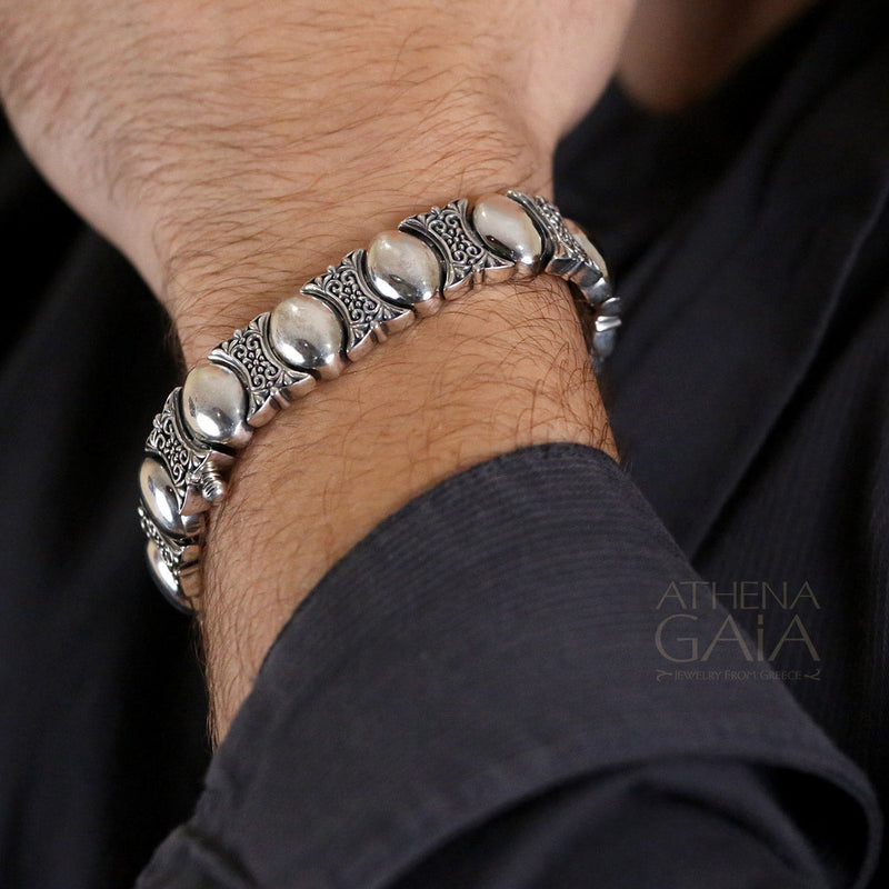 Ellipse Looking Glass Bracelet - Sterling Silver - Cuff Bracelet (In-Stock)