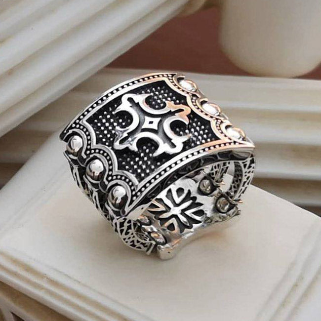 Hinged Triple Bar Ring - Sterling Silver Ring - Club Ring